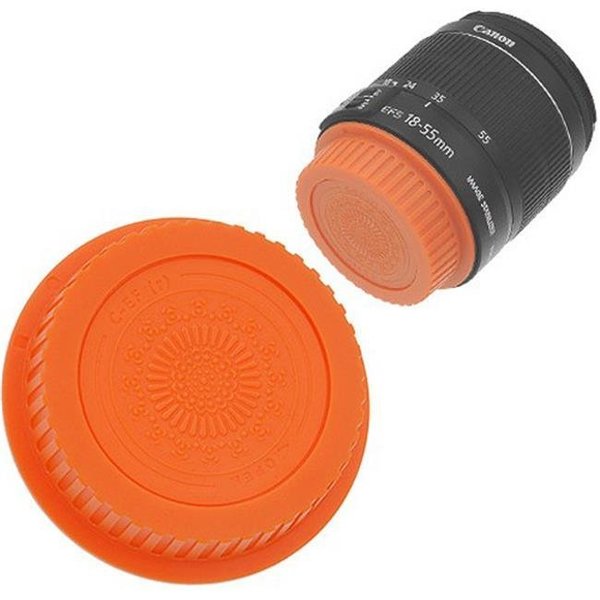 Fotodiox Fotodiox Cap-Rear-EOS-Orange Designer Rear Lens Cap for All Canon EOS Lenses & Fits EF & EFS; Orange Cap-Rear-EOS-Orange